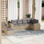 Gartensofa-Set mit Kissen, 6-teilig, beiges synthetisches Rattan von , Gartensets - Ref: Foro24-3222628, Preis: 454,81 €, Rab...