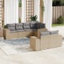 7-piece garden sofa set and beige synthetic rattan cushions by , Garden sets - Ref: Foro24-3222808, Price: 553,48 €, Discount: %