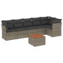 7-piece garden sofa set with gray PE rattan cushions by , Garden sets - Ref: Foro24-3223652, Price: 427,99 €, Discount: %