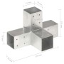 Pfostenverbinder aus 4 Stück verzinktem Metall 71x71 mm von vidaXL, Zaunpfosten - Ref: Foro24-145460, Preis: 68,40 €, Rabatt: %