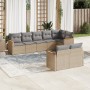 Gartensofa-Set mit beigen Kissen 8 Stück PE-Rattan von , Gartensets - Ref: Foro24-3258552, Preis: 608,70 €, Rabatt: %