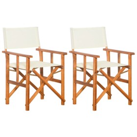 Director's chairs, 2 units, solid acacia wood by vidaXL, Garden chairs - Ref: Foro24-45946, Price: 142,42 €, Discount: %