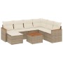 Gartensofa-Set mit beigen Kissen 8 Stück PE-Rattan von , Gartensets - Ref: Foro24-3258614, Preis: 568,29 €, Rabatt: %