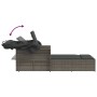 Double lounger with hood and gray synthetic rattan cushions by , Loungers - Ref: Foro24-365809, Price: 349,68 €, Discount: %