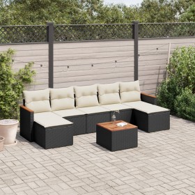 8-teiliges Gartensofa-Set und schwarze synthetische Rattankissen von , Gartensets - Ref: Foro24-3258640, Preis: 444,99 €, Rab...