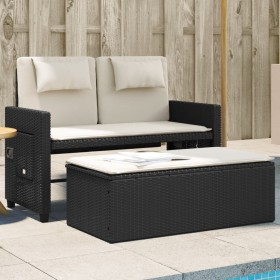 Garden recliner with black synthetic rattan cushions by , garden benches - Ref: Foro24-365816, Price: 317,99 €, Discount: %