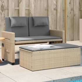 Gartenliege mit beigen synthetischen Rattankissen von , Gartenbänke - Ref: Foro24-365821, Preis: 288,99 €, Rabatt: %