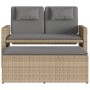 Garden recliner with beige synthetic rattan cushions by , garden benches - Ref: Foro24-365821, Price: 287,59 €, Discount: %