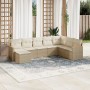 Gartensofa-Set mit beigen Kissen 8 Stück PE-Rattan von , Gartensets - Ref: Foro24-3258649, Preis: 597,34 €, Rabatt: %