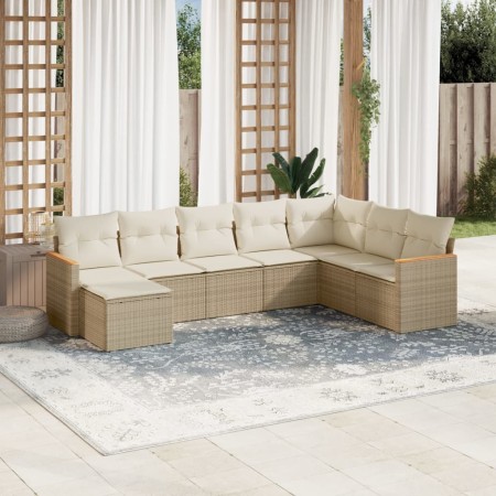 Garden sofa set with beige cushions 8 pcs PE rattan by , Garden sets - Ref: Foro24-3258649, Price: 597,34 €, Discount: %