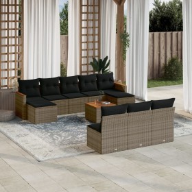 11-teiliges Gartensofa-Set und graue synthetische Rattankissen von , Gartensets - Ref: Foro24-3258798, Preis: 618,98 €, Rabat...