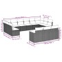 Garden sofa and cushion set 13 pieces black synthetic rattan by , Garden sets - Ref: Foro24-3258857, Price: 755,06 €, Discoun...