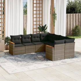 8-teiliges Gartensofa-Set und graue synthetische Rattankissen von , Gartensets - Ref: Foro24-3258959, Preis: 535,46 €, Rabatt: %