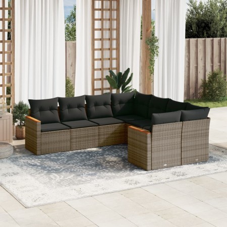 Set de sofás de jardín 8 pzas y cojines ratán sintético gris de , Conjuntos de jardín - Ref: Foro24-3258959, Precio: 533,34 €...