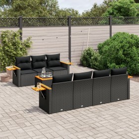 8-teiliges Gartensofa-Set und schwarze synthetische Rattankissen von , Gartensets - Ref: Foro24-3259045, Preis: 556,72 €, Rab...