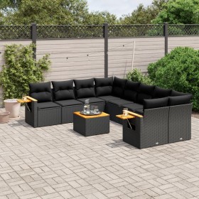 8-piece garden sofa set and black synthetic rattan cushions by , Garden sets - Ref: Foro24-3259066, Price: 586,46 €, Discount: %