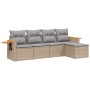 Gartensofa-Set mit Kissen, 5-teilig, beiges synthetisches Rattan von , Gartensets - Ref: Foro24-3259161, Preis: 350,09 €, Rab...