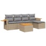 Garden sofa set with cushions 6 pieces beige synthetic rattan by , Garden sets - Ref: Foro24-3259168, Price: 402,49 €, Discou...