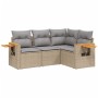 Gartensofa-Set mit Kissen, 4-teilig, beiges synthetisches Rattan von , Gartensets - Ref: Foro24-3259175, Preis: 316,62 €, Rab...