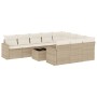 11-teiliges Gartensofa-Set mit beigen synthetischen Rattankissen von , Modulare Sofas für den Außenbereich - Ref: Foro24-3251...