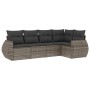 Gartensofa-Set mit Kissen, 5-teilig, graues synthetisches Rattan von , Gartensets - Ref: Foro24-3253667, Preis: 382,70 €, Rab...