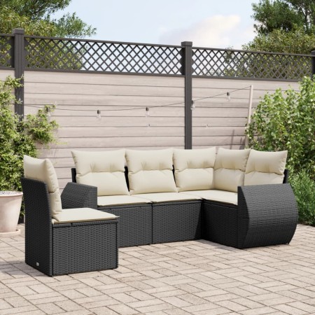 5-teiliges Gartenmöbel-Set und schwarze synthetische Rattankissen von , Gartensets - Ref: Foro24-3253703, Preis: 350,99 €, Ra...