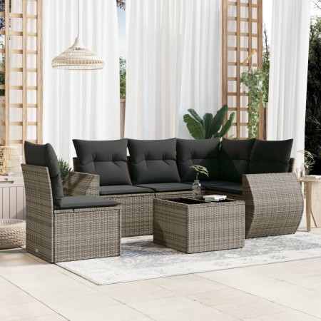 Set de muebles de jardín 6 pzas y cojines ratán sintético gris de , Conjuntos de jardín - Ref: Foro24-3253717, Precio: 447,77...