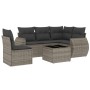 6-piece garden furniture set and gray synthetic rattan cushions by , Garden sets - Ref: Foro24-3253717, Price: 447,77 €, Disc...