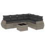 7-piece garden sofa set with gray PE rattan cushions by , Garden sets - Ref: Foro24-3253757, Price: 500,08 €, Discount: %