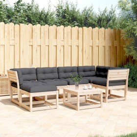 6-piece garden sofa set with solid pine wood cushions by , Garden sets - Ref: Foro24-3217035, Price: 566,99 €, Discount: %