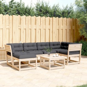 6-teiliges Gartensofa-Set mit Kissen aus massivem Kiefernholz von , Gartensets - Ref: Foro24-3217040, Preis: 556,99 €, Rabatt: %