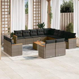 14-piece garden sofa set with gray synthetic rattan cushions by , Garden sets - Ref: Foro24-3258938, Price: 929,91 €, Discoun...