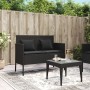 Gartenbank mit schwarzen synthetischen Rattankissen von , Gartenbänke - Ref: Foro24-365771, Preis: 144,26 €, Rabatt: %