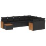 Set de sofás de jardín 10 pzas cojines ratán sintético negro de , Conjuntos de jardín - Ref: Foro24-3260396, Precio: 666,26 €...