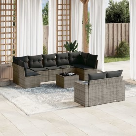 10-piece garden sofa set with gray synthetic rattan cushions by , Modular outdoor sofas - Ref: Foro24-3251767, Price: 701,11 ...