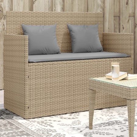 Garden bench with beige synthetic rattan cushions by , garden benches - Ref: Foro24-365765, Price: 190,44 €, Discount: %