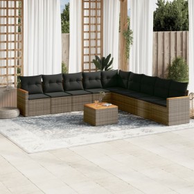 10-piece garden sofa set with gray synthetic rattan cushions by , Garden sets - Ref: Foro24-3258469, Price: 588,28 €, Discoun...