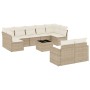 Gartensofa-Set mit beigen Kissen, 10-teilig, synthetisches Rattan von , Modulare Sofas für den Außenbereich - Ref: Foro24-325...