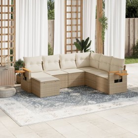 Set sofás de jardín 7 piezas y cojines ratán sintético beige de , Conjuntos de jardín - Ref: Foro24-3259447, Precio: 555,89 €...