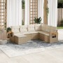 7-piece garden sofa set and beige synthetic rattan cushions by , Garden sets - Ref: Foro24-3259447, Price: 530,73 €, Discount: %