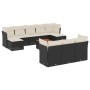 11-piece garden sofa set and black synthetic rattan cushions by , Garden sets - Ref: Foro24-3223879, Price: 660,18 €, Discoun...