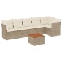 7-piece garden sofa set and beige synthetic rattan cushions by , Garden sets - Ref: Foro24-3223650, Price: 513,15 €, Discount: %