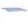 Manual retractable awning with blue and white LED 400x300 cm by , Awnings - Ref: Foro24-3068901, Price: 367,07 €, Discount: %