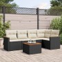 6-teilige Gartensofagarnitur und schwarze synthetische Rattankissen von , Gartensets - Ref: Foro24-3258353, Preis: 369,46 €, ...