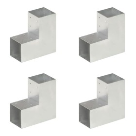 L post connectors 4 pcs galvanized metal 91x91 mm by vidaXL, fence posts - Ref: Foro24-145470, Price: 54,68 €, Discount: %