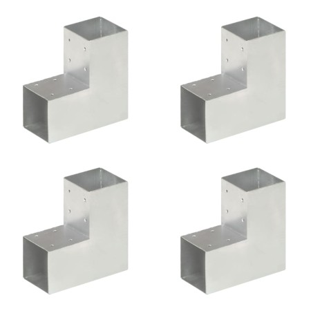 L post connectors 4 pcs galvanized metal 91x91 mm by vidaXL, fence posts - Ref: Foro24-145470, Price: 54,66 €, Discount: %