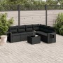 7-teiliges Garten-Essset und schwarze Kissen aus synthetischem Rattan von , Gartensets - Ref: Foro24-3252552, Preis: 526,70 €...