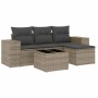 Gartensofa-Set mit Kissen, 5-teilig, graues synthetisches Rattan von , Gartensets - Ref: Foro24-3254817, Preis: 371,82 €, Rab...