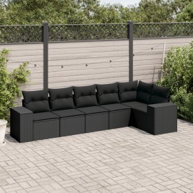 6-piece garden sofa set and black synthetic rattan cushions by , Garden sets - Ref: Foro24-3222584, Price: 449,56 €, Discount: %