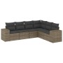 6-piece garden furniture set and gray synthetic rattan cushions by , Garden sets - Ref: Foro24-3222609, Price: 436,41 €, Disc...